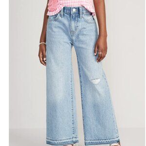 Old Navy High-Waisted Baggy Ripped Wide-Leg‎ Jeans - Girls Size 16